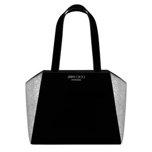 Jimmy Choo Parfums Black Velvet Silver Glitter Tote Bag